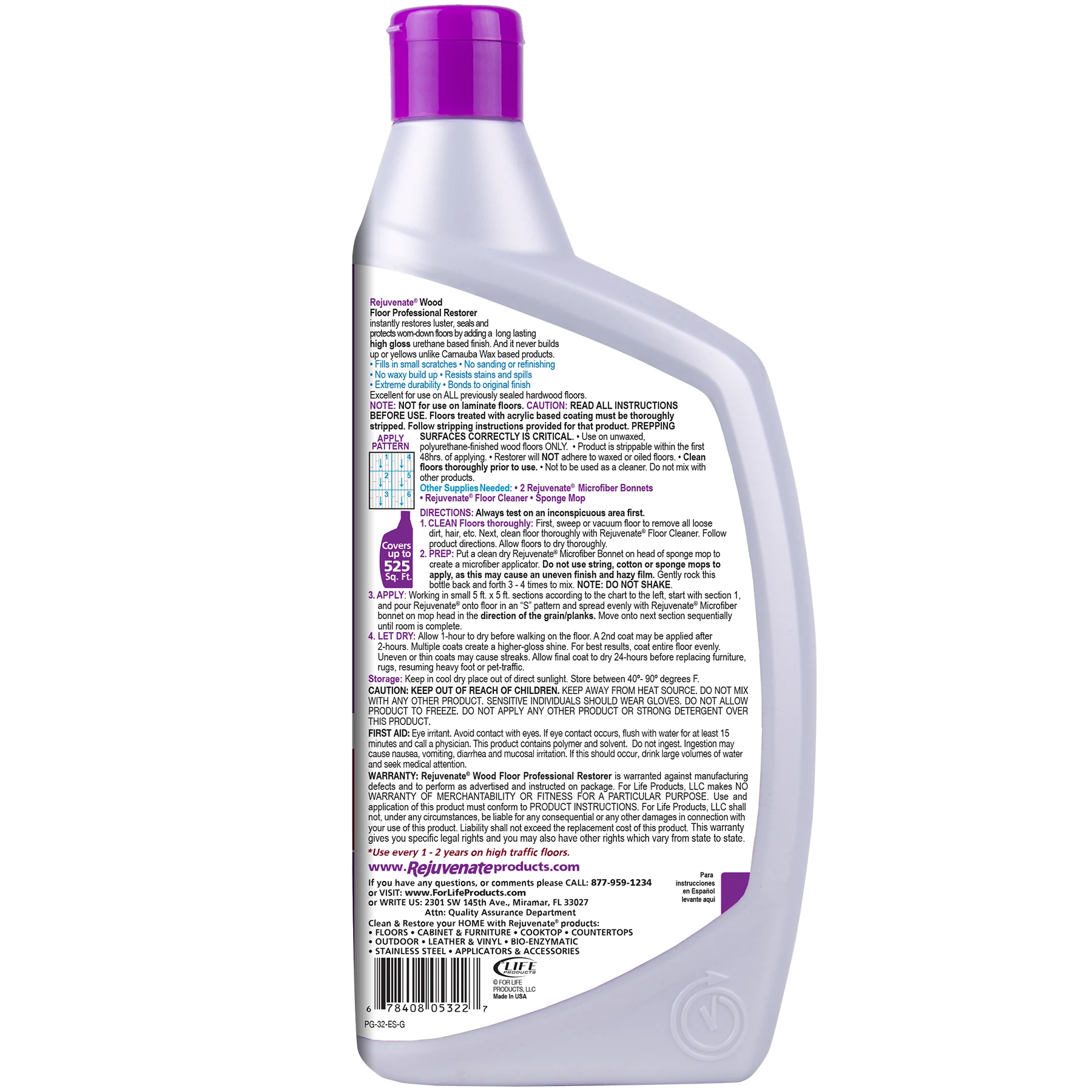 Cleaning Products Rejuvenate RJ-32PROFG High Gloss Professional Restore Scratch Wood Floor Restorer