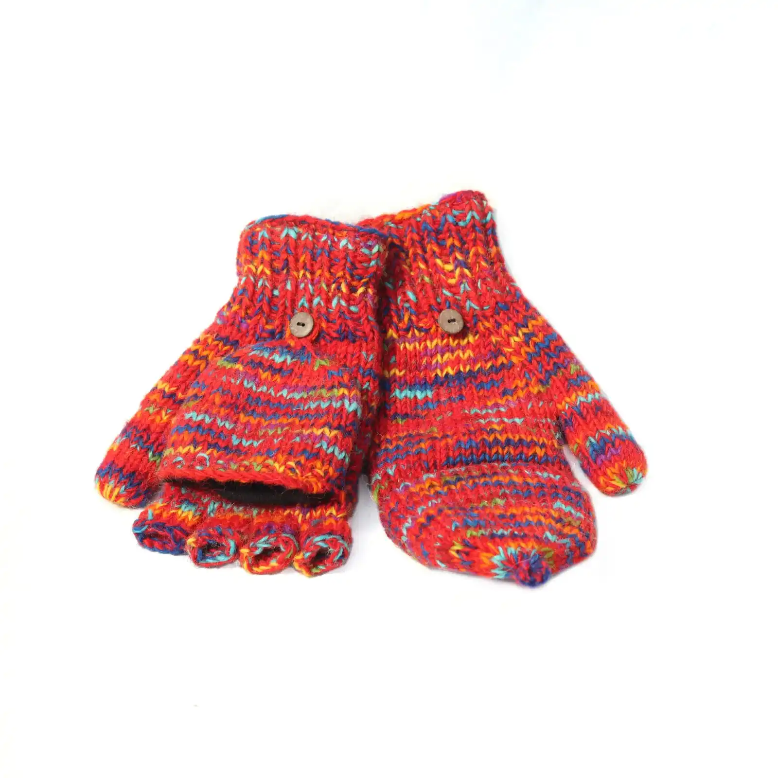 Woolen  Hunter  Gloves Mitten Folding  with button warm 100% wool