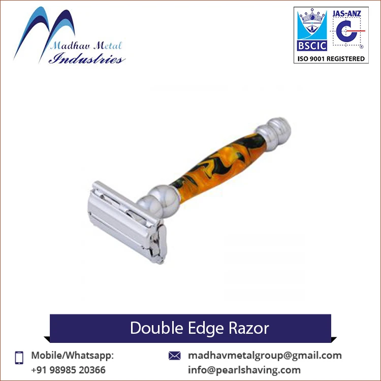  Высококачественная Безопасная бритва с двойным лезвием мужское бритье серебристого цвета безопасная бабочкой