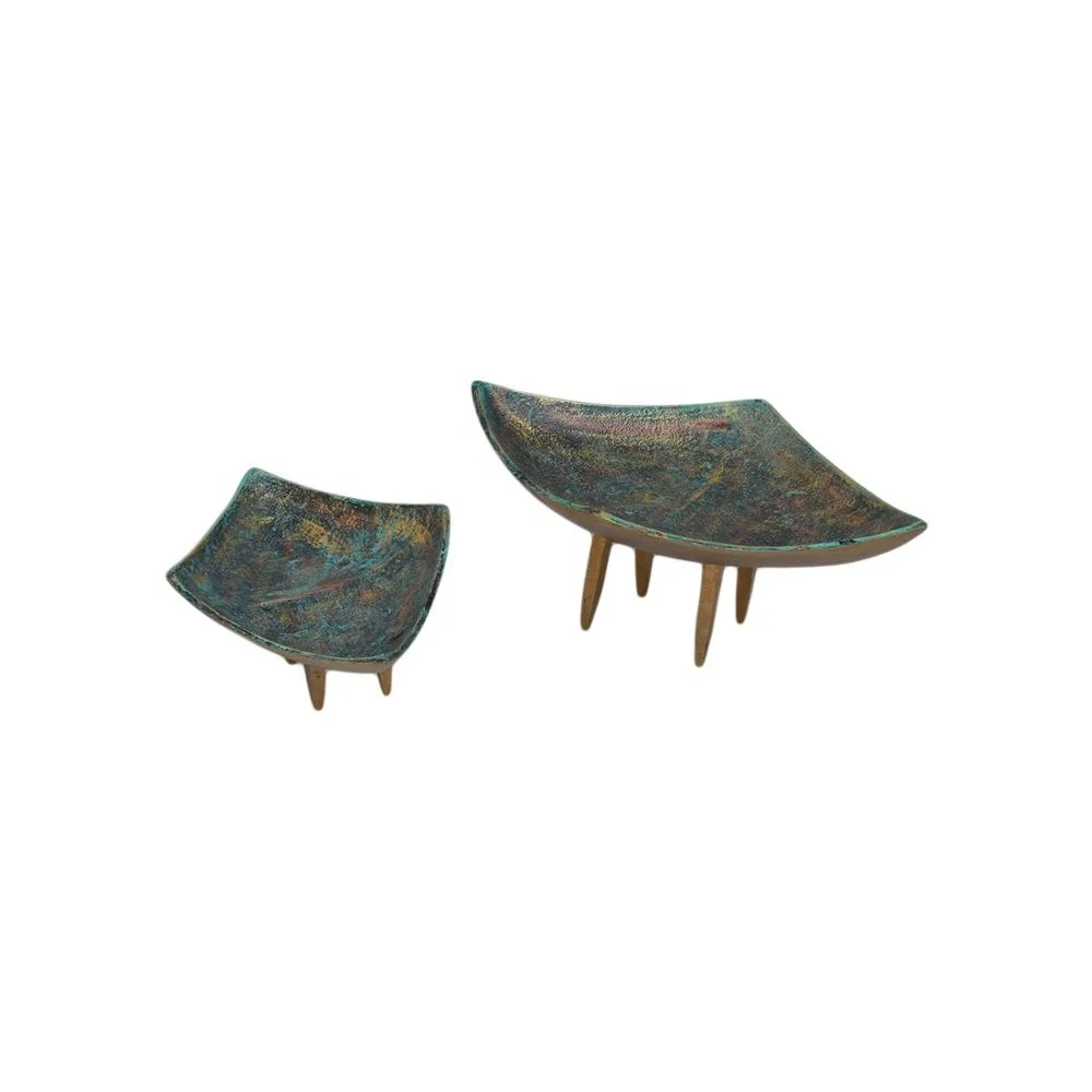 Metal Dishes With Legs Painted Antique Finishing Design Best for Tableware Food Storage
