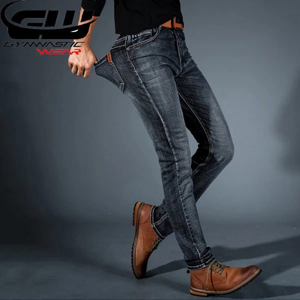  Брюки мужские облегающие классические офисные штаны с принтом повседневные джинсы средней длины новый стиль