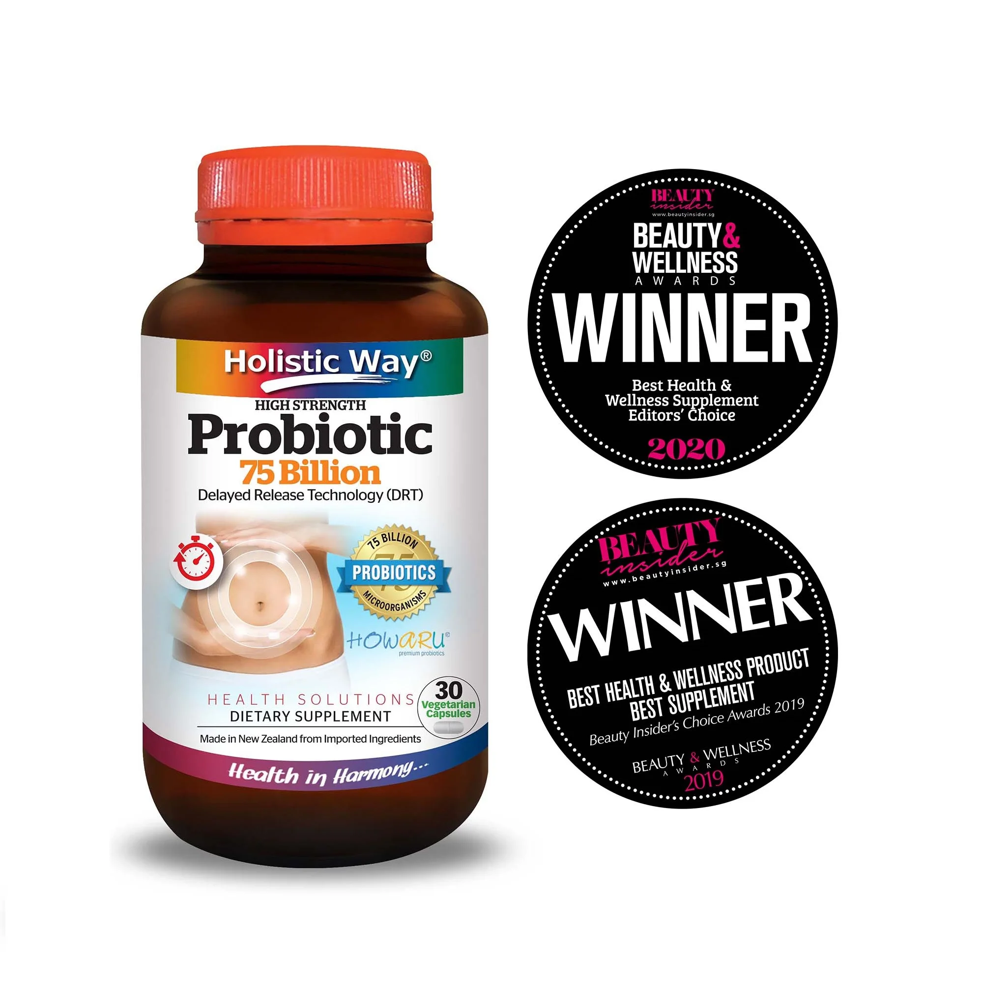 
Holistic Way Probiotic 75 Billion (30 Vegetarian Capsules) Improve Healthy Bowel Movement And Digestion 