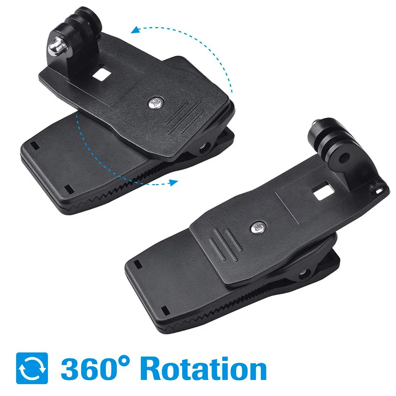 Factory Price Action Camera Accessories 360 Degree Rotation Clip with adapter and screw(2pcs) for Gopros hero 8 7 6 5 4 3+ 3 2 1