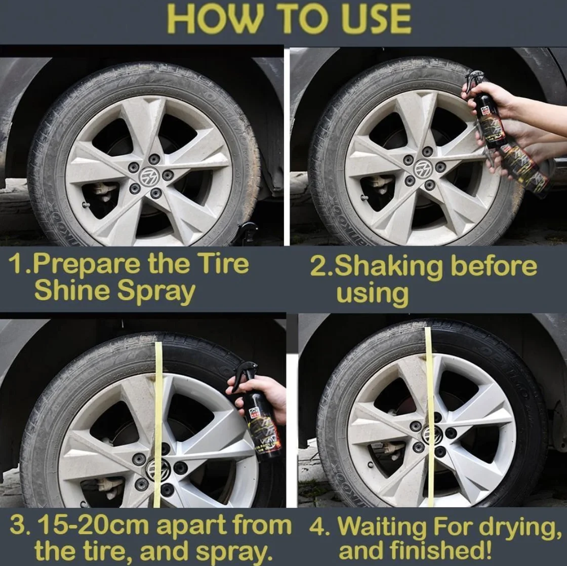 2020 Superior Tire Shine Polish Dressing 8 oz 250 ml Car detailing Product Made In Taiwan UV Protect