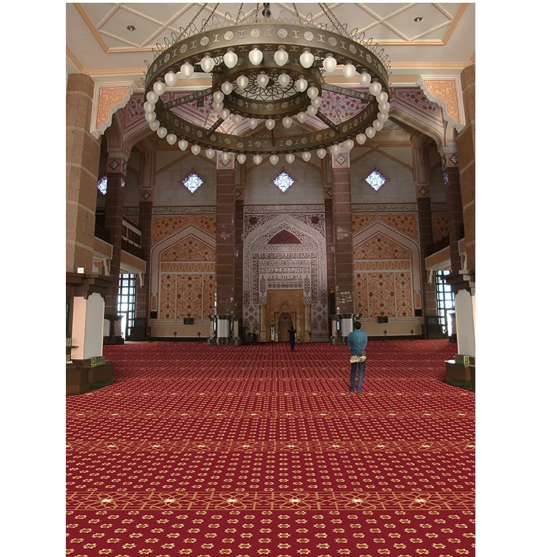 
Singapore Good Quality 4x30m Rectangle Royal Wall to Wall Carpet Mosque 1 With Wilton Weave 