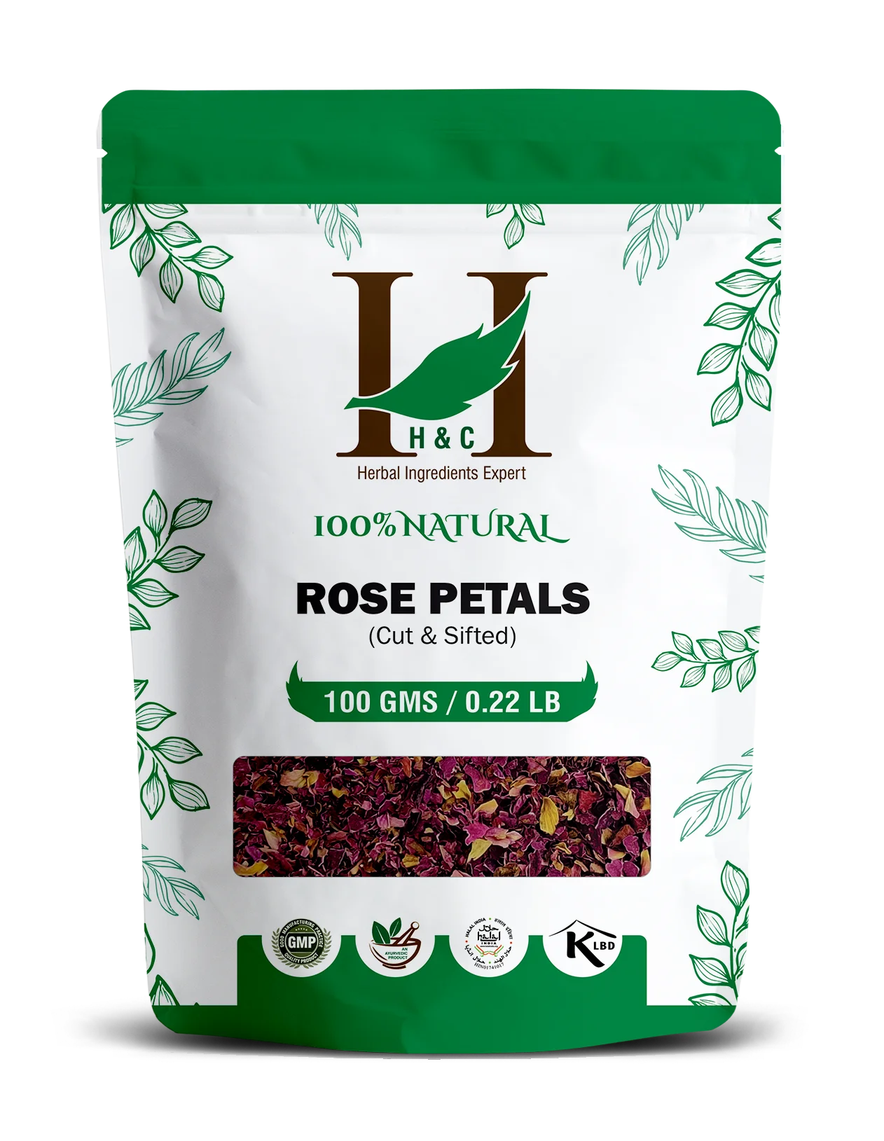 H&C Rose Petals Cut & Sifted | Herbal Tea Ingredient- 100g Pack