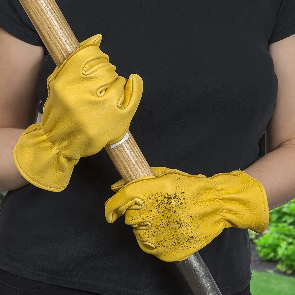 Рабочие перчатки из оленьей кожи с зернистой текстурой для охоты вождения езды Водонепроницаемые кожаные