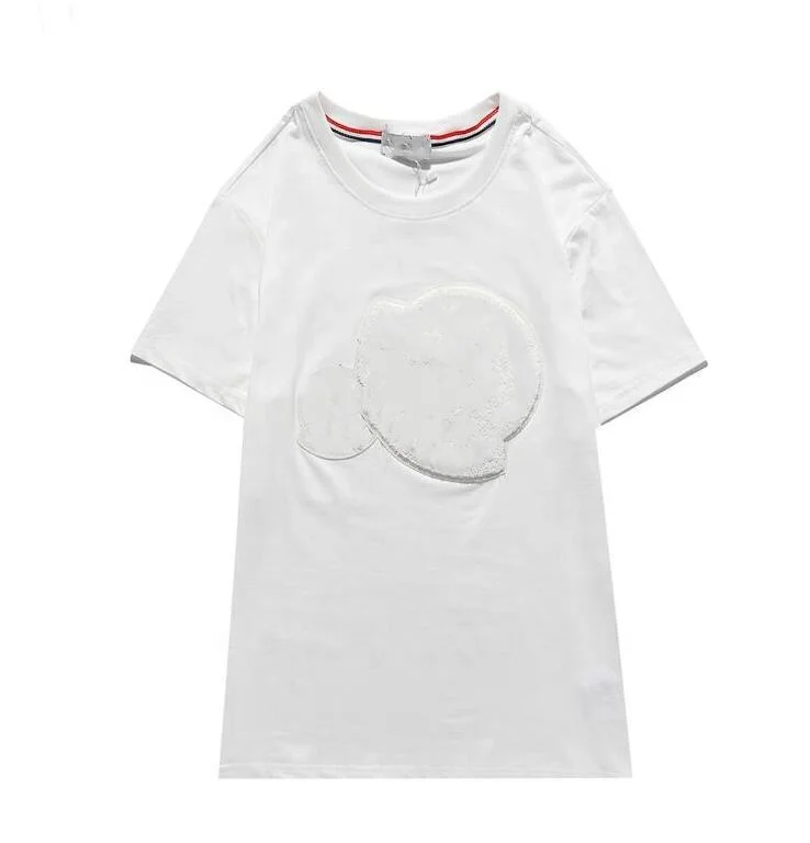 Unisex New Embroidery T-shirt fashion Men and women Design T-shirts Female T-shirts high quality black and white