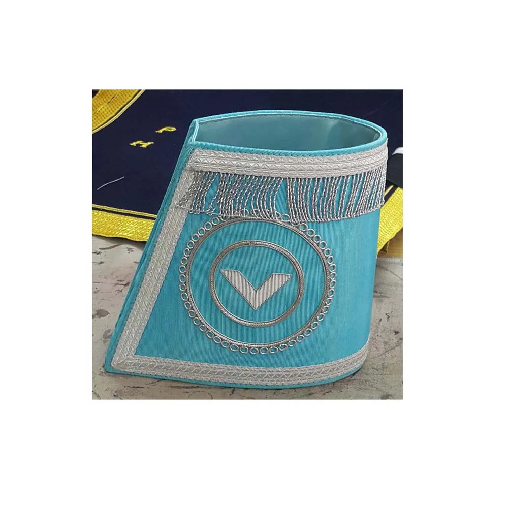 customized Masonic hand embroidery regalia cuff tactical  embroidery masonic regalia cuffs master aprons
