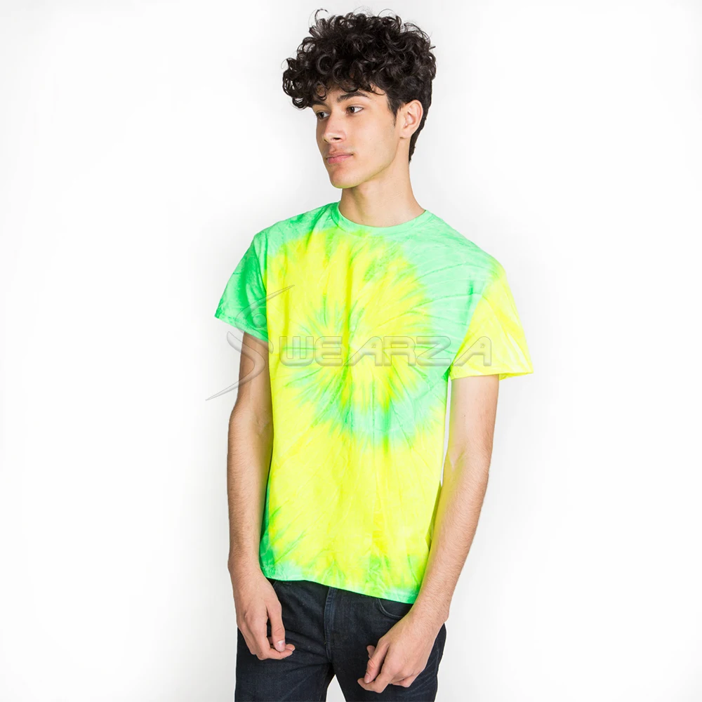 Three Colors Men Tie Dye Tee Custom 100 % Cotton Tie Dye shirt Sustainable tie-dye organic cotton tee