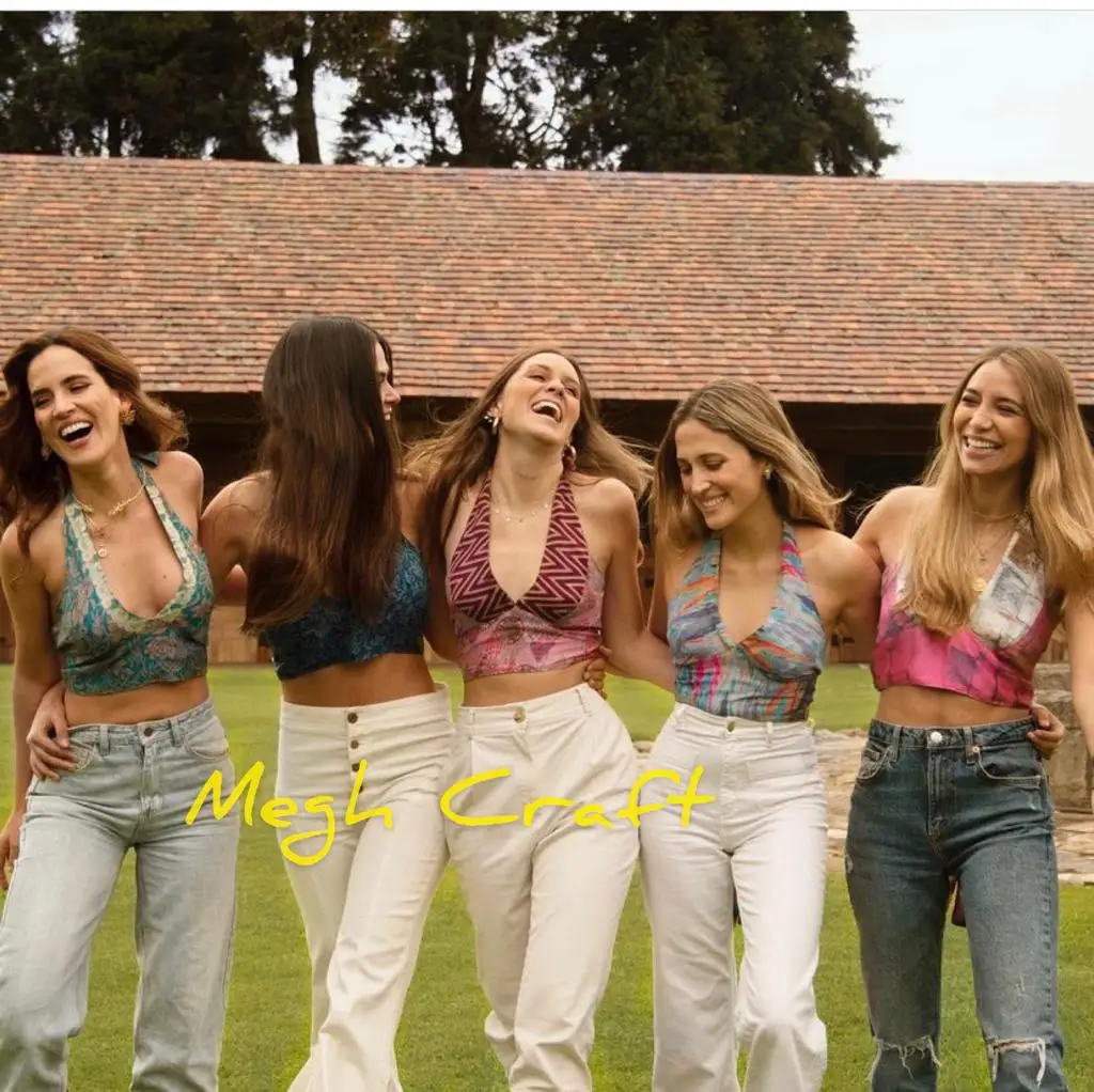 Boho Fashion Silk Halter Neck Top  Beach wear Bikini Tops Reversible Bikini Top Blouse Bohemian Gypsy Hippie Fashion