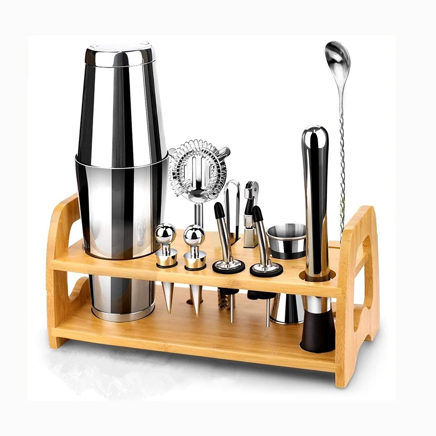 Tenrey Stainless Steel Bar Kit Bar Set Jiggers Cocktail Shaker Set