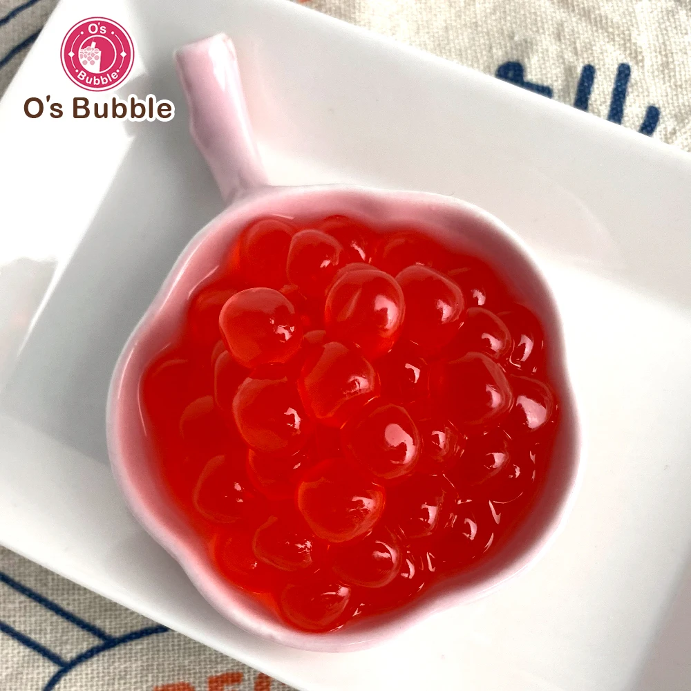 Popping Boba Ingredients Strawberry Flavor For Soft Drinks Bubble Tea
