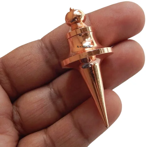 Long Cone Point Copper Metal Openable Disc Pendulum Dowsing Metal Brass Pendulums Copper Metal Pendulum