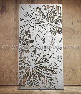 Панель для разделителя комнаты, стальная лазерная резка, 200x300 см, напольная стойка в форме листа, золотая, для помещений и улицы, для гостиной