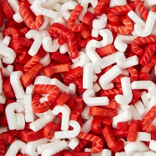 Shape sprinkle of red and white candy cane