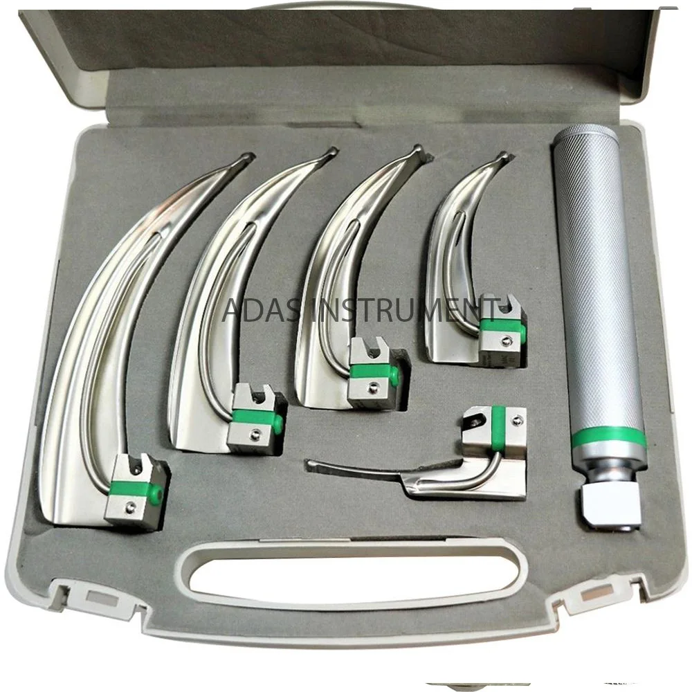 Best Selling  flex Tip laryngoscope set of 2 Blade 3 & 4, Tale tip laryngoscope Fiber Optic Laryngoscope Set WHOLESALE PRICE