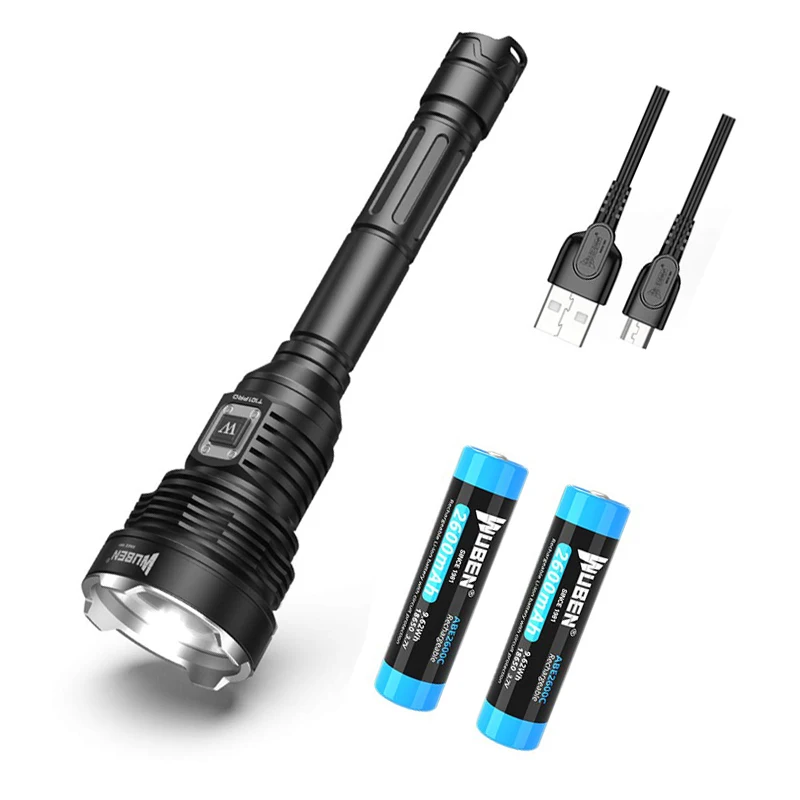 WUBEN T101 High Lumens Torch XHP70.2 IP68 Waterproof Torch Rechargeable USB LED Flashlight