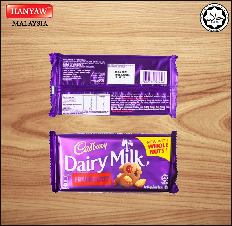[Малайзия] Быстрая доставка + Халяль Сертифицированный Cadbury молоко фрукты и орехи Чоко бар (6 коробка X 12 шт. x 165 г/коробка)