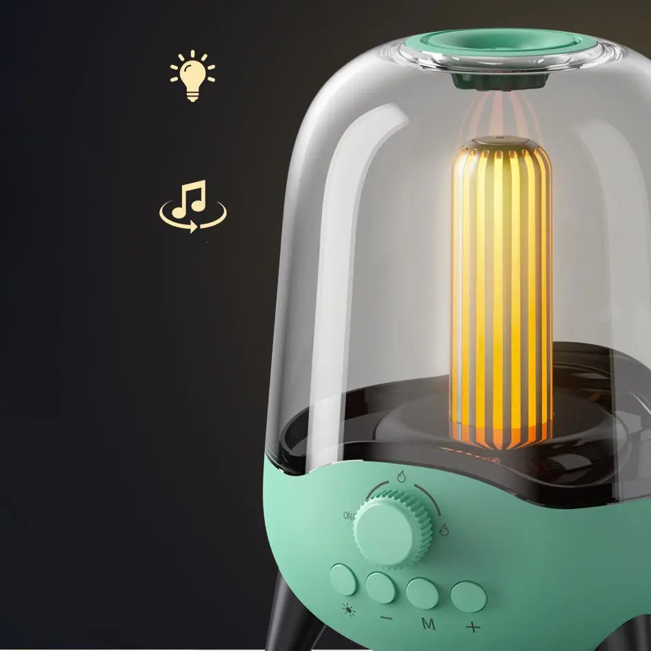 Creative Romantic Home Atmosphere Night Candle Light Lamp Wireless Mini Portable Home Speaker