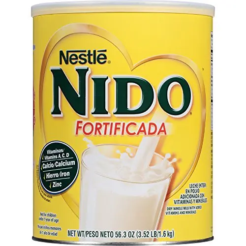 NIDO Fortificada Powdered Drink Mix - Dry Whole Milk Powder with Vitamins and Minerals - 56.4 Oz (3.52 LB) Canister 3.52 lb.