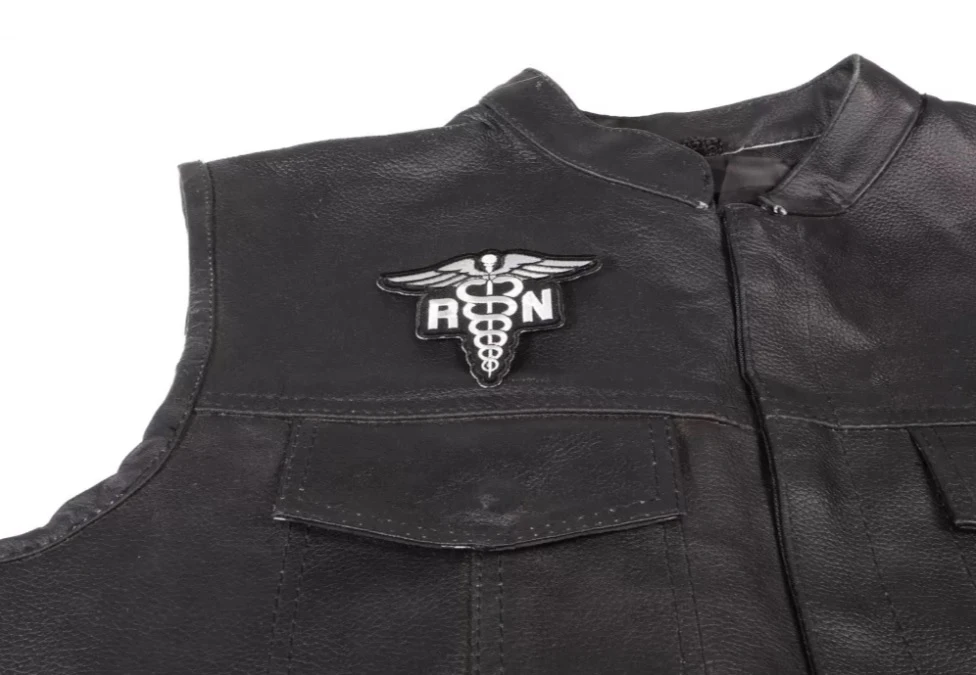 Registered Nurse Laser Cut Embroidered Patch Iron on Sew on to Leather Jackets or Vests patches