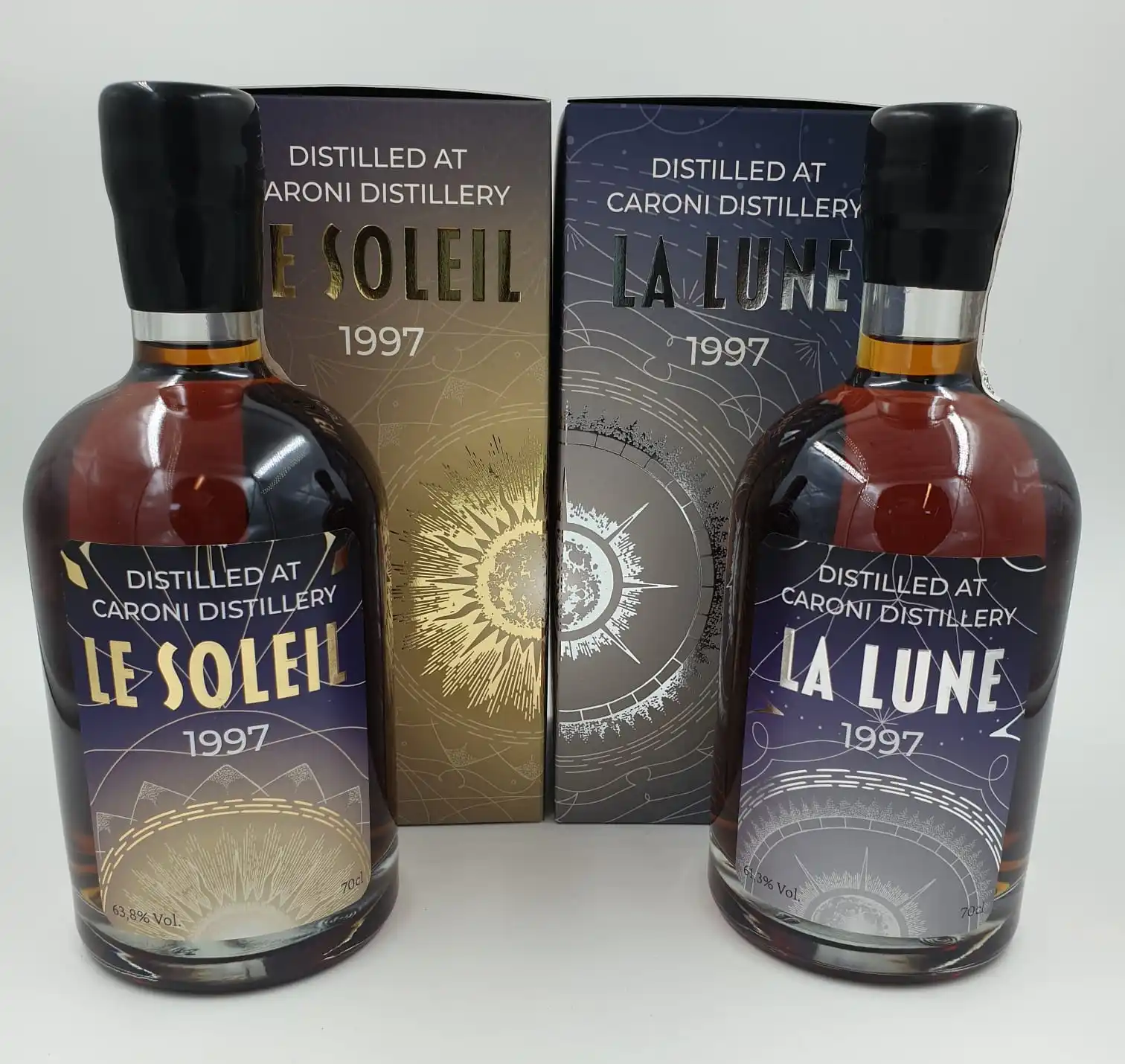 Cosmic Series Caroni - La Lune & Le Soleil - Two Single Cask Rum - Distilled at Caroni Distillery - Trinidad Rum - 2x 700ml