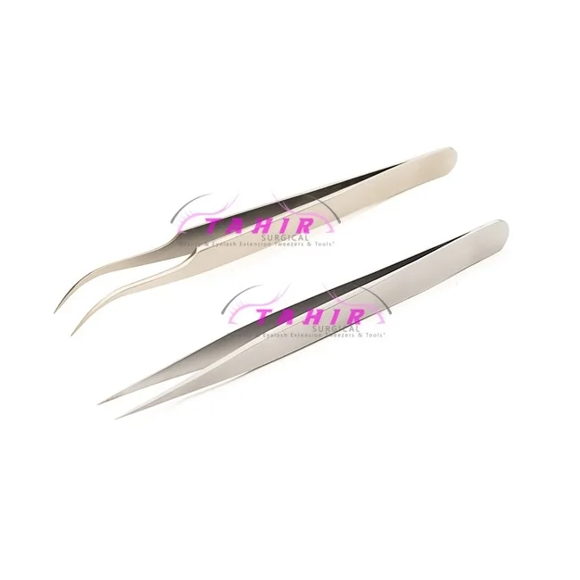 
Best Tweezers for Eyelash Extension - Straight and Curved Pointed Tweezers - Professional Stainless Steel Precise Tweezers set 