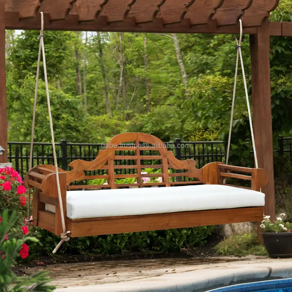 Furniture Teak Patio Swing Bed for Outdoor