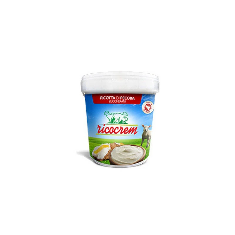 Top Quality Sweet Sheep Ricotta cream frozen Made in Italy flavored Bucket 1 kg 12 x box for Export