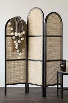 Premium Product Rattan Cane Webbing Divider Foldable Screen Room Divider