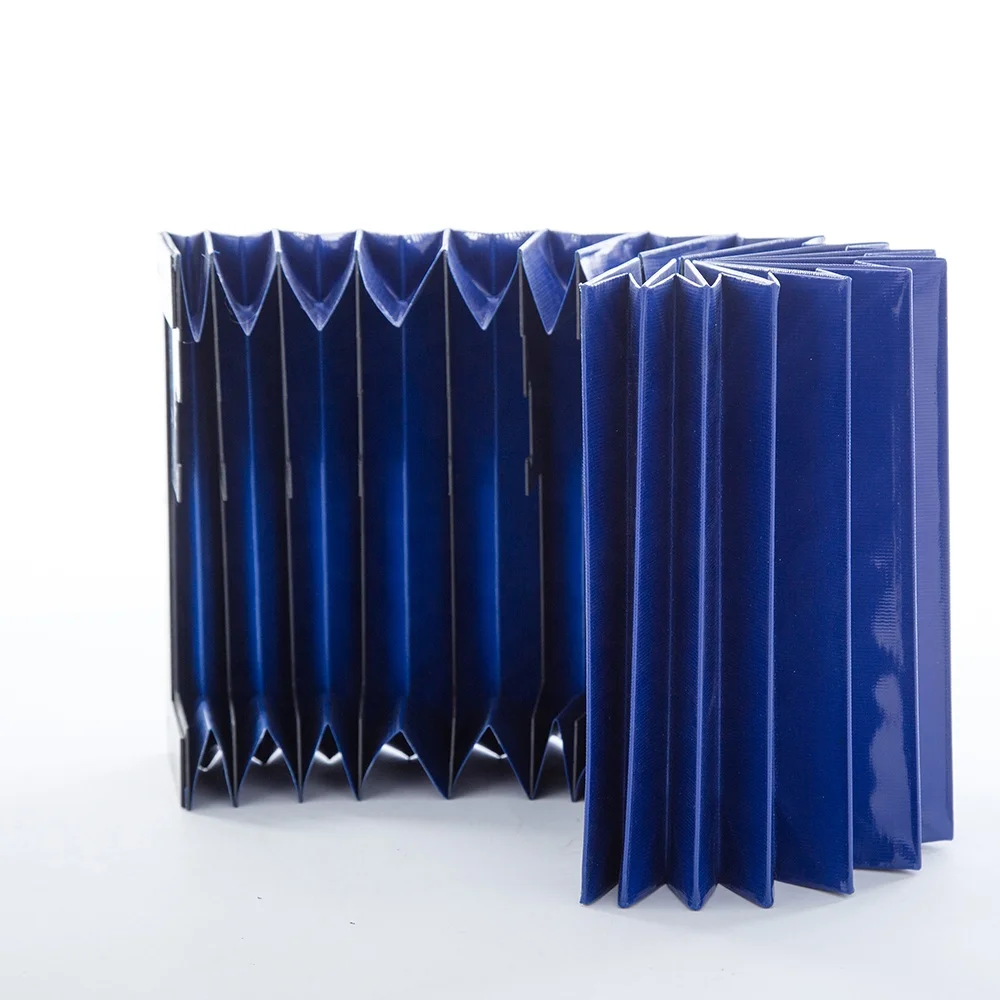 OEM Customized CNC Machine Protective Cover Square Type Accordion   blue Bellows