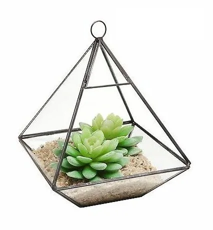 Elegant Decorative Design Wholesale Planted Diamond Hanging Terrarium Glass Globe Hanging Terrarium Handicraft