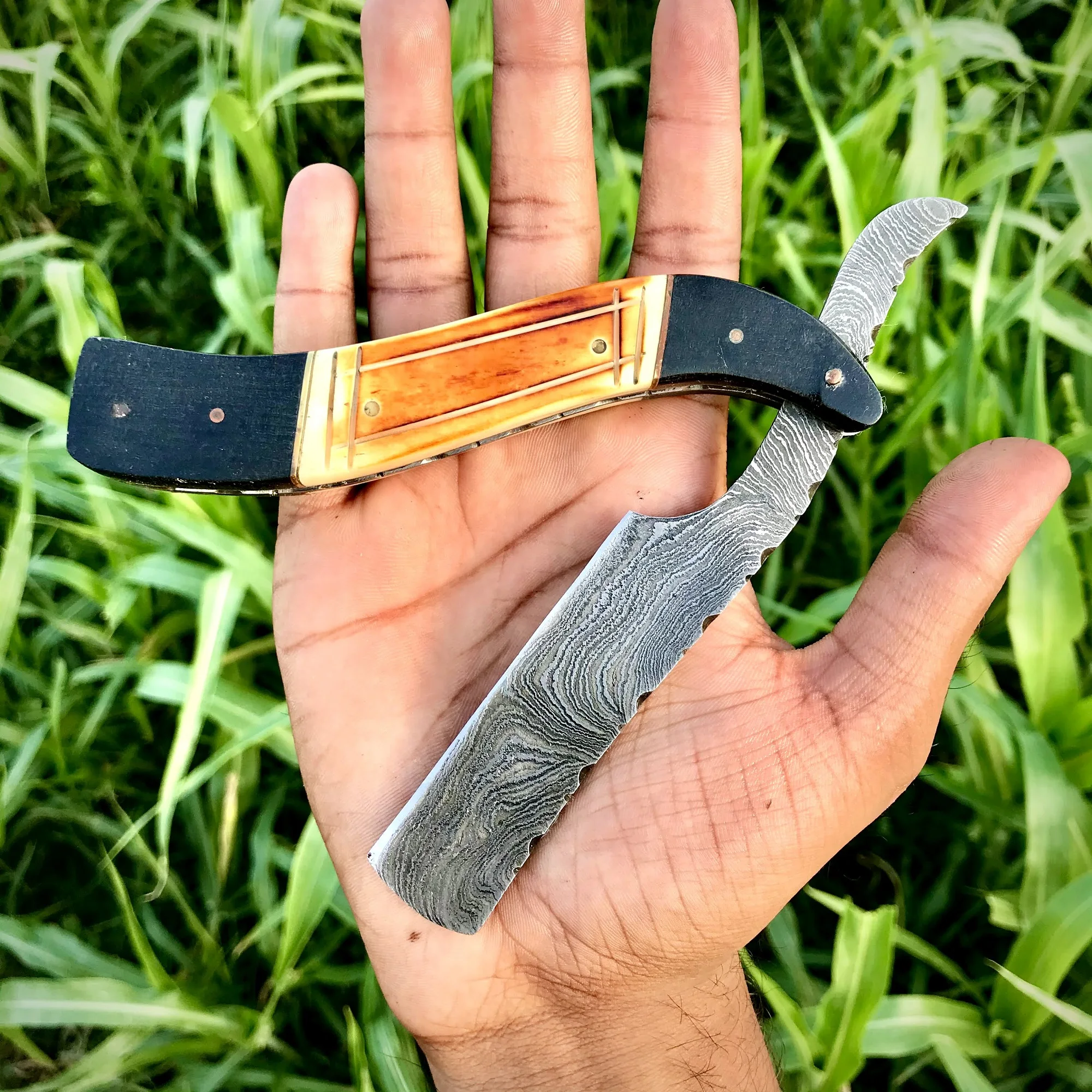 Бритва из дамасской стали ручной работы на заказ бритва с прямыми краями для мужчин подарок Amazone