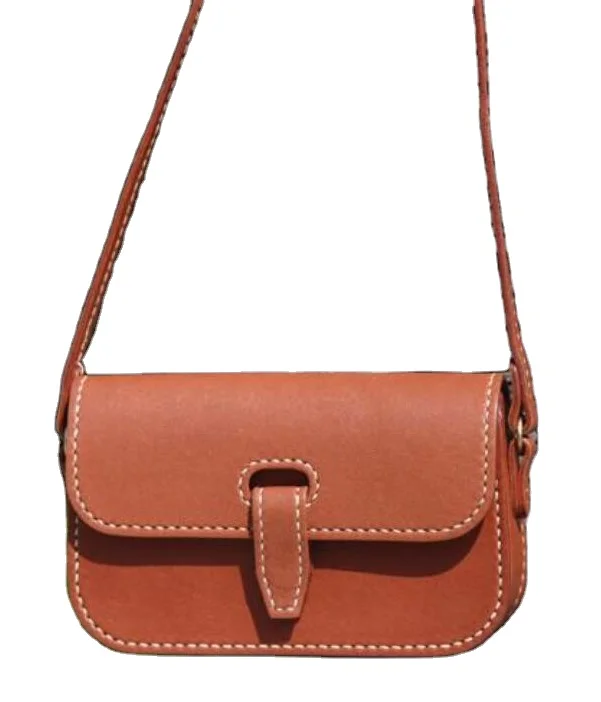 Fashion trend vintage style  buffalos leather ladies slings bags crossbody bags with stone work designer handmade ladies bags