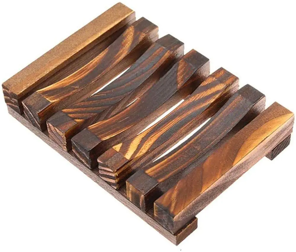 Handmade Wood Soap Dish Natural Wooden Soap Holder Box for Sponges Scrubber Bathroom Accessories