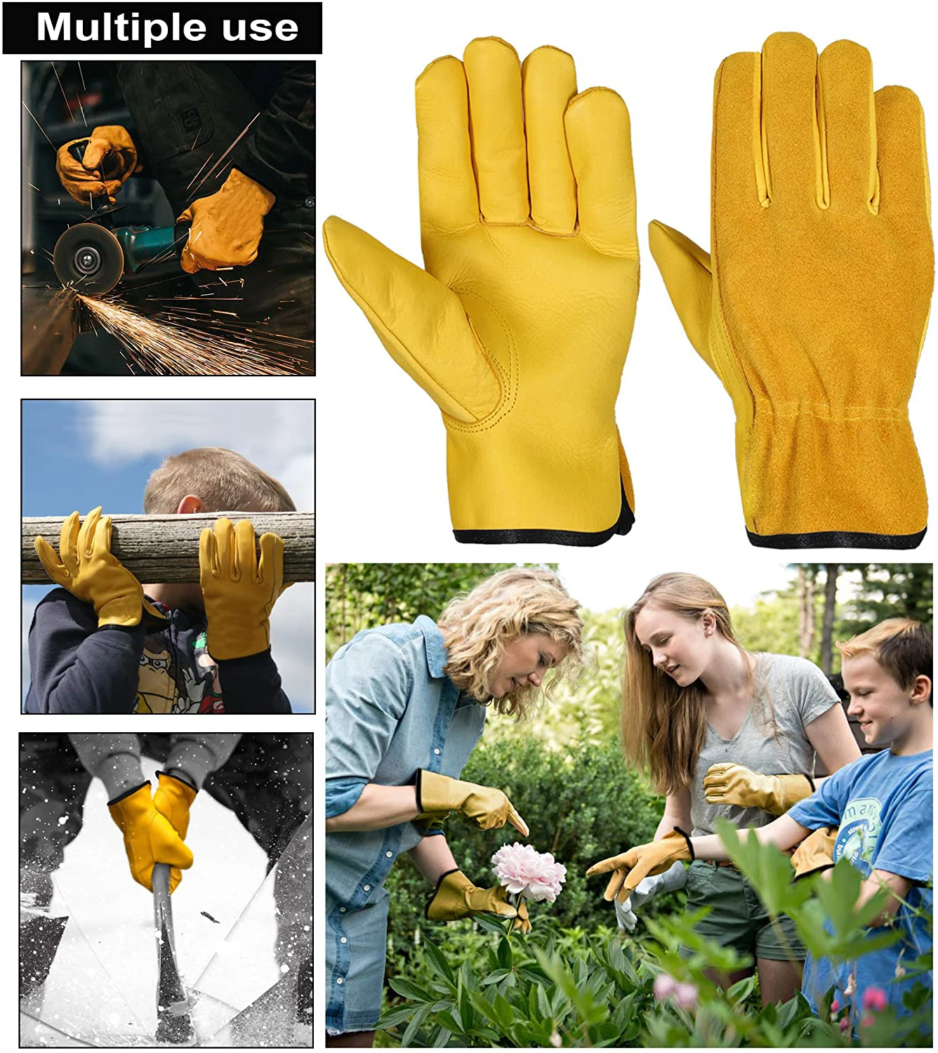  Профессиональное хорошее качество рабочее оборудование термостойкие защитные красные рабочие кожаные перчатки для мужчин