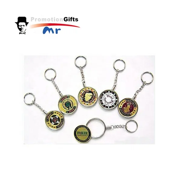 factory directly produces promotional shopping cart chip trolley coin innovative  keychain with logo