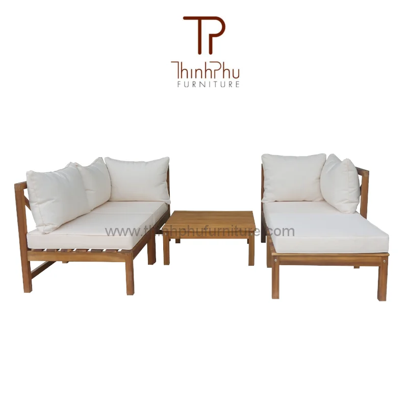 Набор угловых диванов из дерева акации, мебель для улицы