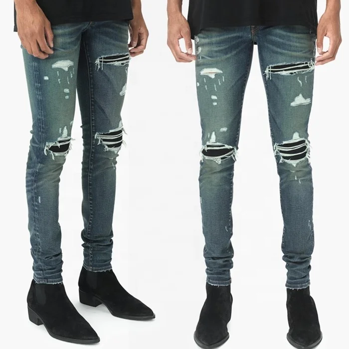 OEM new designs wholesale china private label biker paint mens jeans in bulk