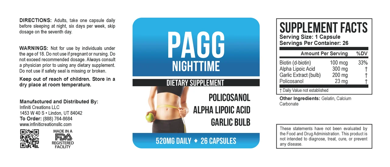 PAGG Stack 78 & 26 ct высококачественные дневные-400 мг и ночные-500 пищевые добавки желатиновые капсулы