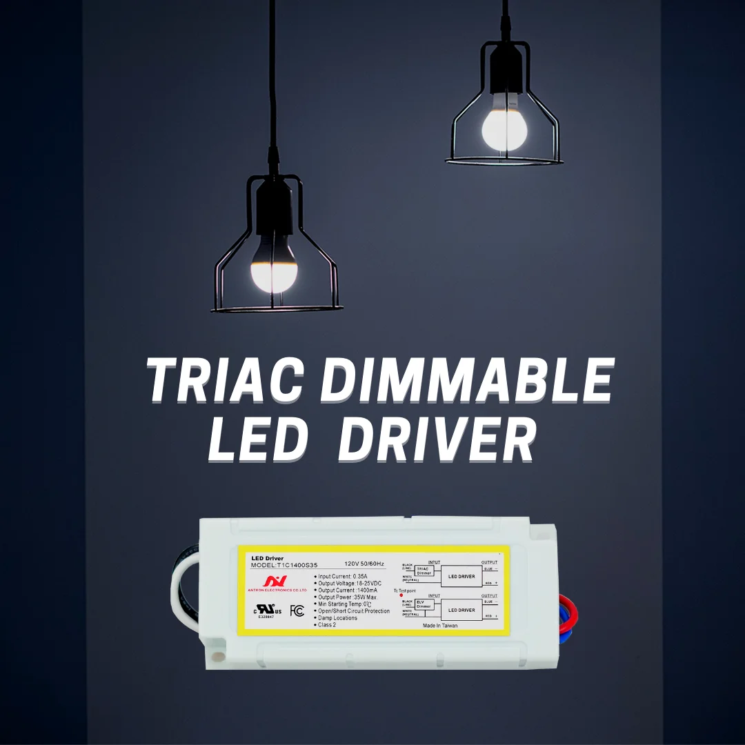 35W Small Triac Dimmer LED Driver 120Vac IP30 UL