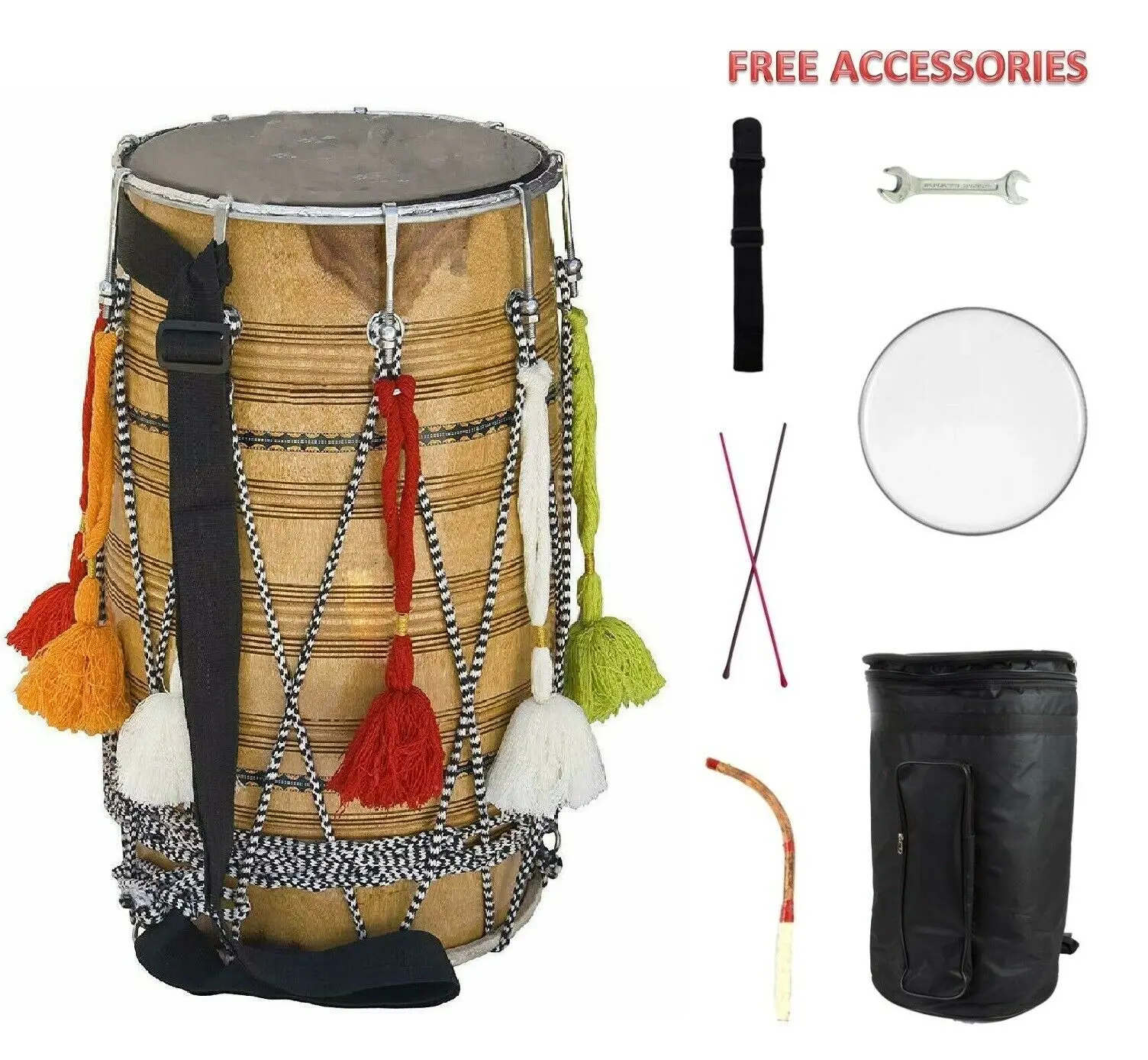 Праздничный инструмент традиционная свадьба-киртан панджаби Dhol Dhokal Индийское