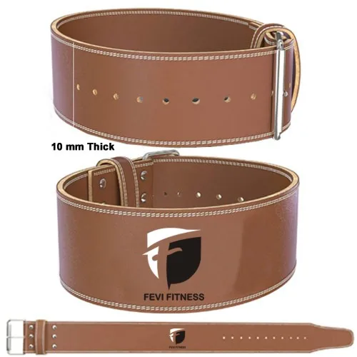 
High Quality Cowhide Leather 10 mm Thickness Single Prong Gym Powerlifting Belt 