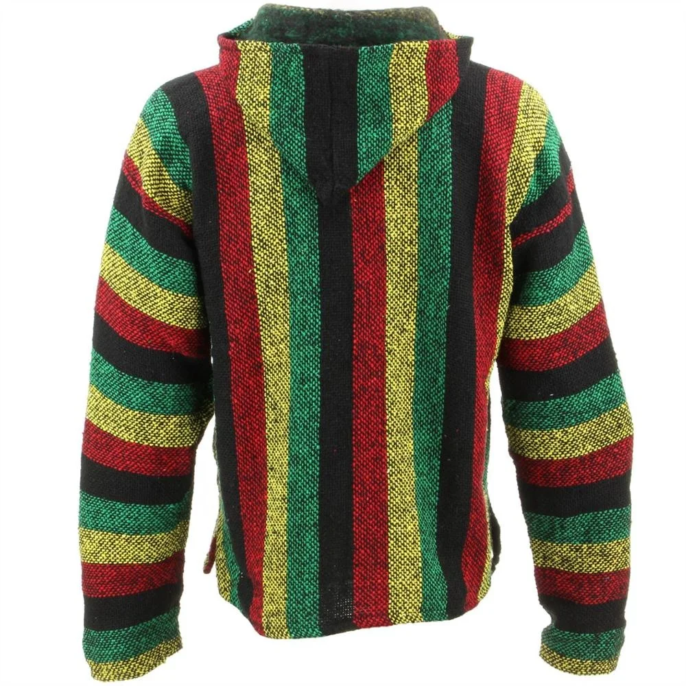 Custom Wholesale Poncho Rasta Sweatshirt Rug Mexican Wool Hoodie