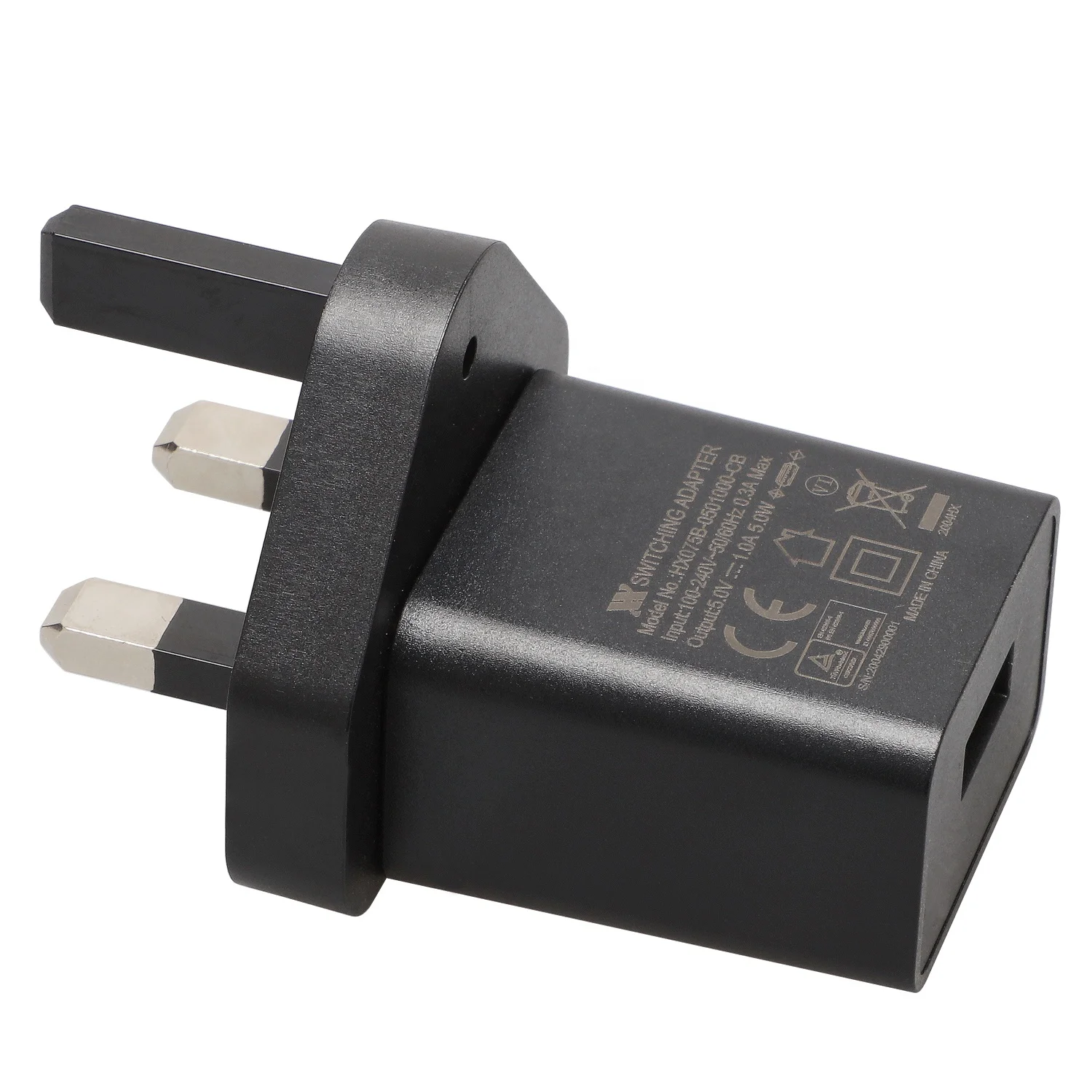 
uk usb wall charger single port portable size 5V1A usb adapter 3 pin uk plug 