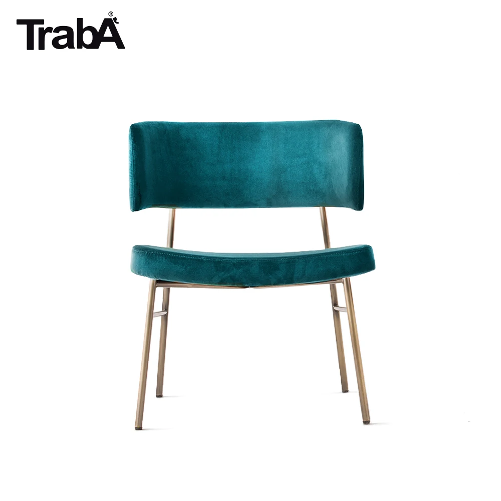 Top Quality lounge chair metal frame padded seat backrest fabric