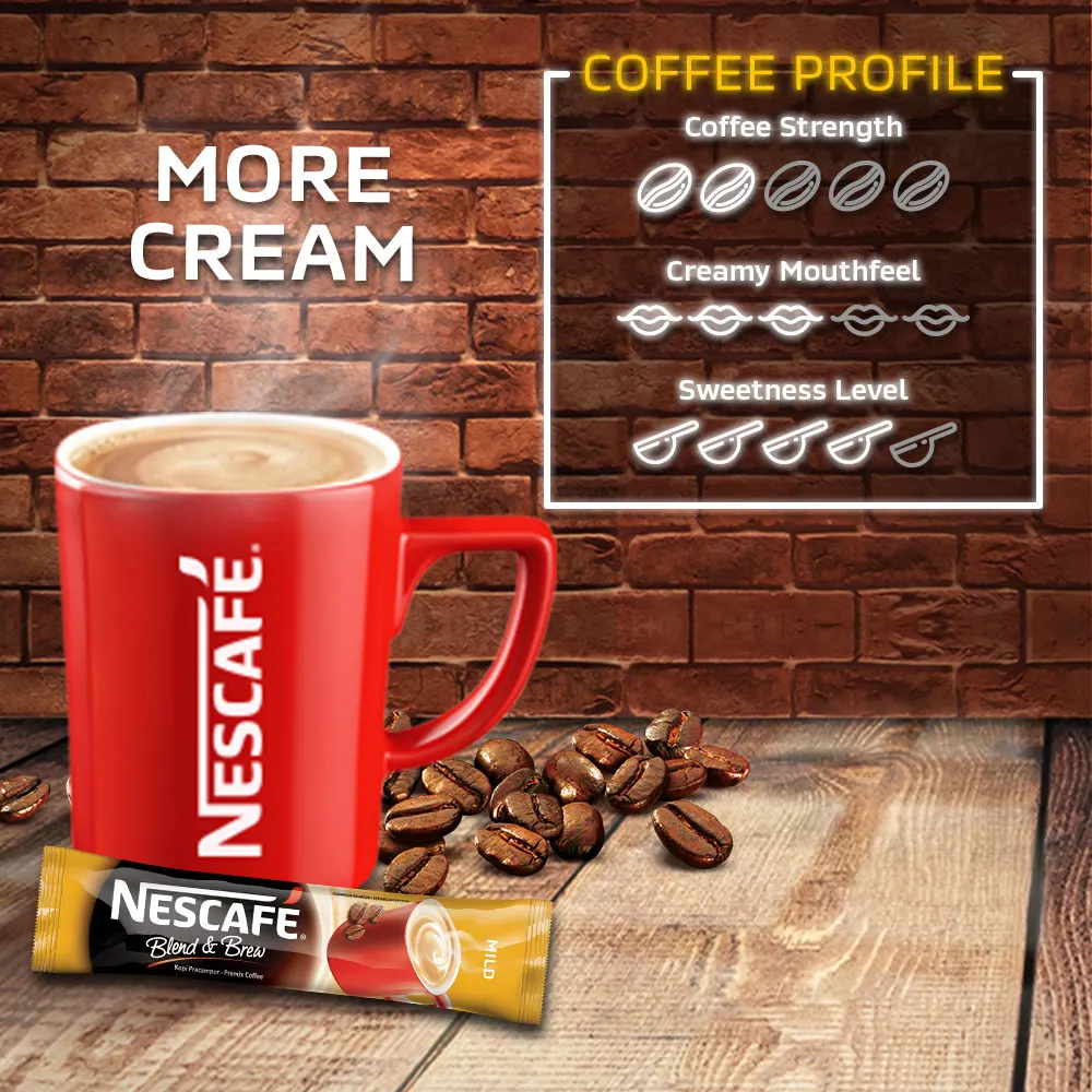 Wholesale Nescafe Mild Blend and Brew 3 in 1 Instant Coffee Powder Malaysia