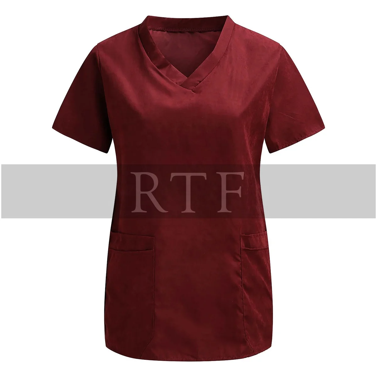 Nurse Uniform Women Casual Short Sleeve V-neck T-shirt Clinical Uniform Loose Blouse Tops Uniform