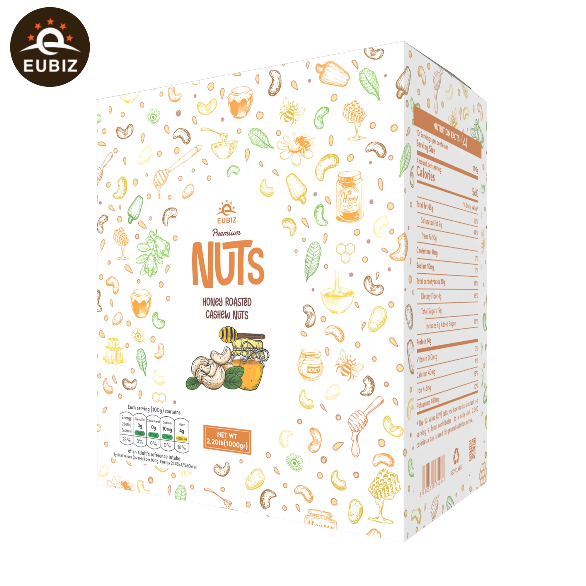 EUBIZ Cashew nuts Flavor Honey - Cashew Nuts For Sale - Box (paper) 1000g (35.3 OZ) - in VietNam